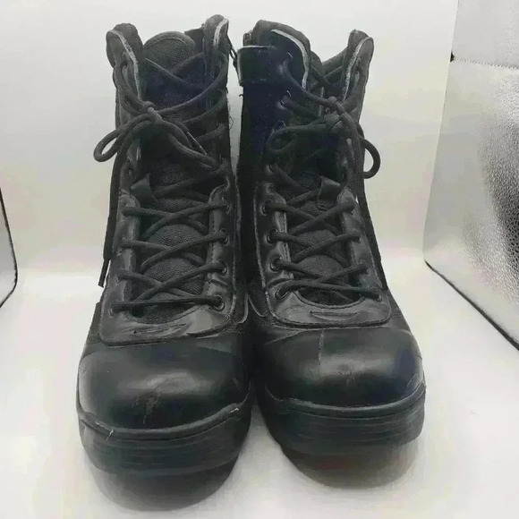 NORTIV 8 Men's Military Tactical Work Boots Side Zip Leather Combat Boots sz 7.5 - Picture 5 of 6
